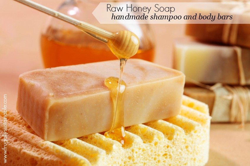 How to Make Soap :: A Recipe for Raw Honey Shampoo and Body Bars